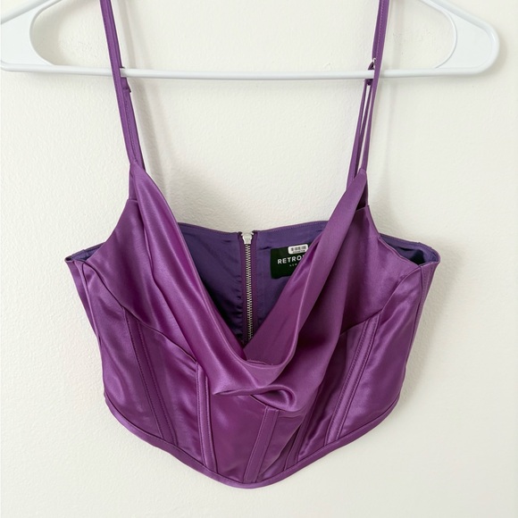Retrofete Celia Corset Cropped Tank Top in Orchid Purple Size Small - Picture 8 of 12